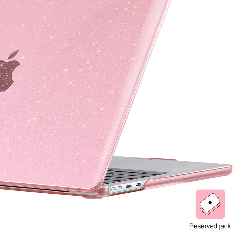 Eoocoo Case Compatible with MacBook Air 13 inch 2026 2025-2022 Release M4 M3 M2 A3240 A3113 A2681, Glitter Hard Shell&Keyboard Skin Cover&Screen Protector for Mac Air 13.6 inch Case, Sparkly Pink - Image 3
